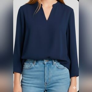 Navy Pull over blouse